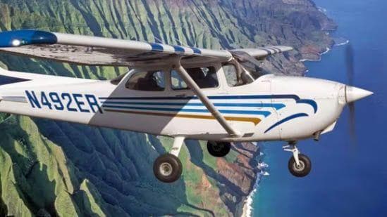 Private flight over Kauai in a Cessna