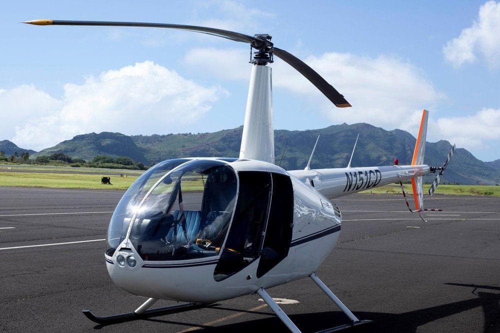 Private helicopter flight over Kauai