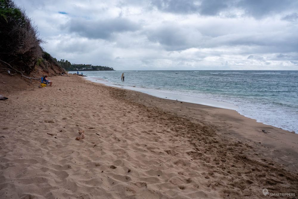 La plage en contrebas de la route