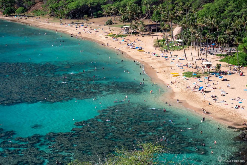 La plage est déjà bien fréquentée à 9h00 du matin