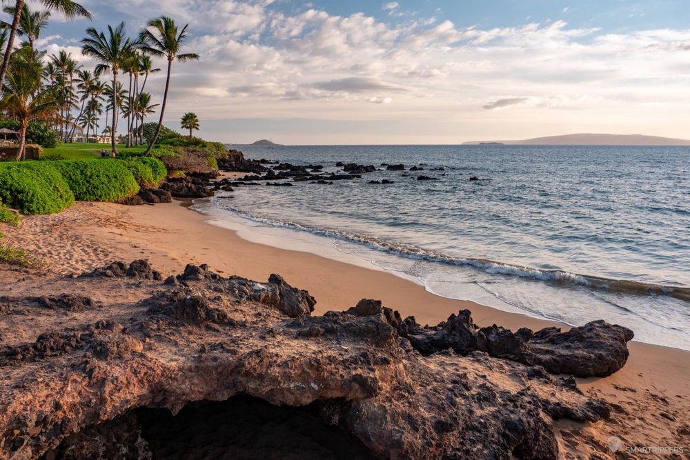 La petite plage cachée de Cove Beach en fin de journée.