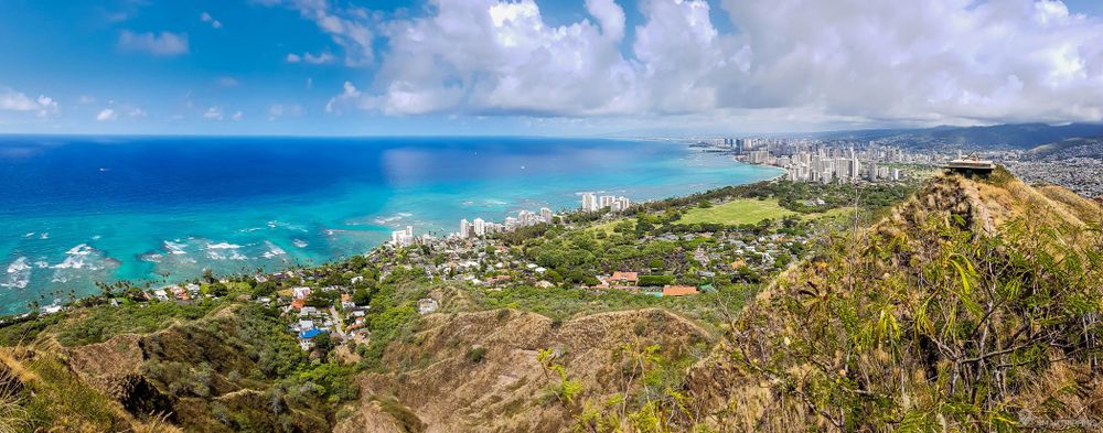 Le superbe panorama au sommet de Diamond Head