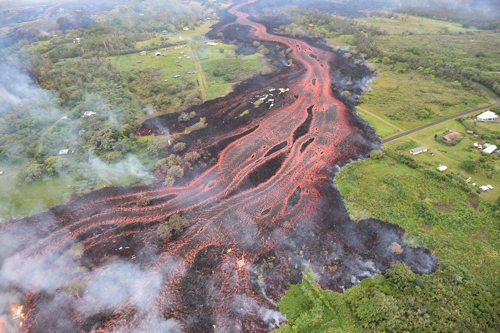 La coulée fait plusieurs dizaines de mètres de large. Photo: U.S. Geological Survey.