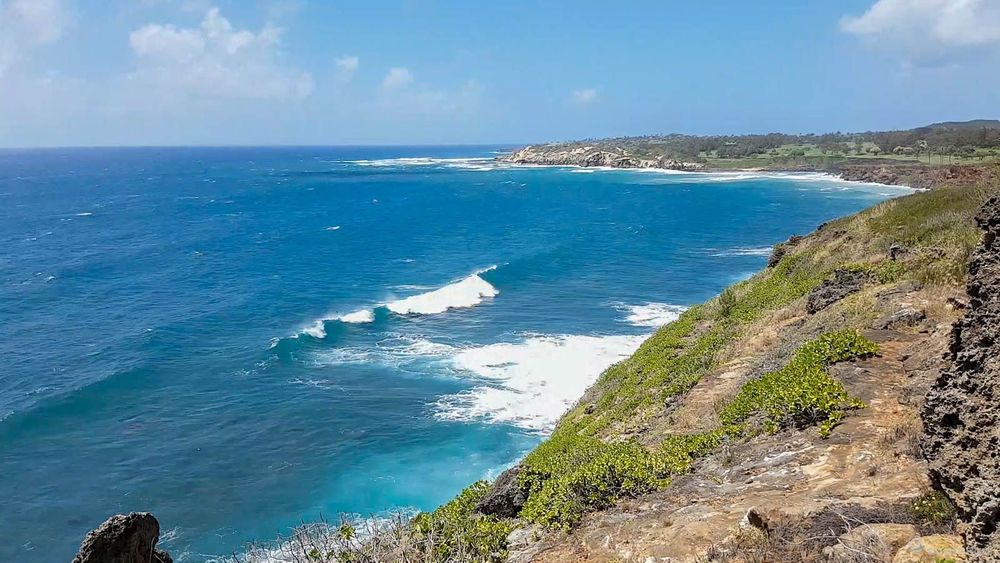 Panorama depuis le petit cap juste avant d'atteindre Gillin's Beach.