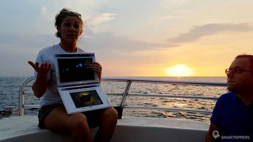 Sarah nous donne plein d'infos sur les raies Manta.