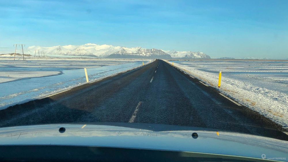 Perfectly clear road in the south of the island.