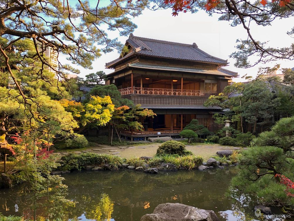 The Saitou Villa in the middle of its garden.