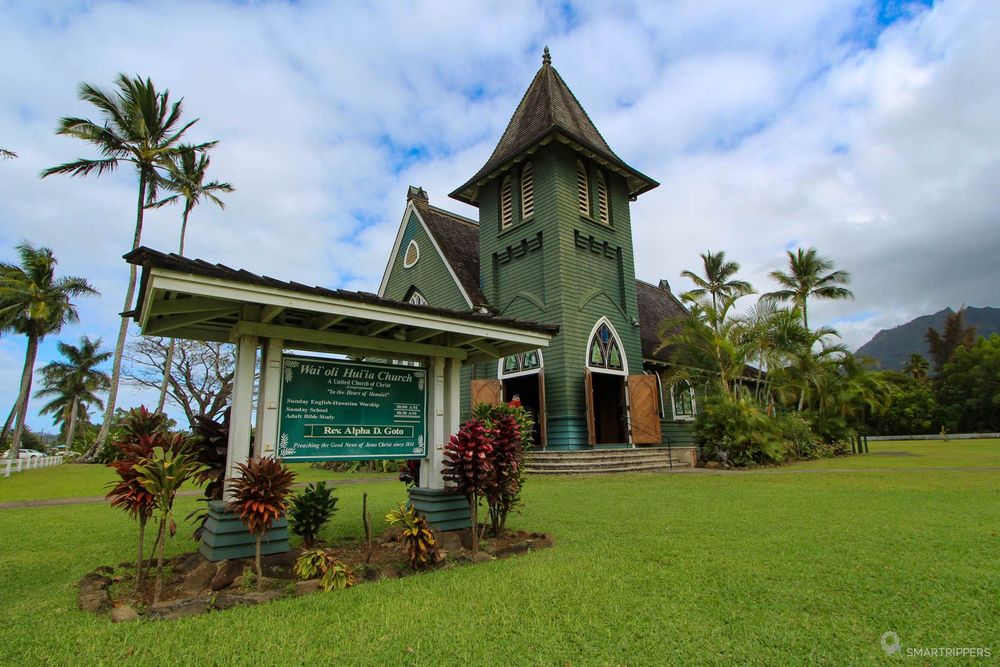 La petite église de Wai'oli Hui'ia à Hanalei.